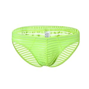 imagen de visita la tienda de baronhong baronhong calzoncillos cortos para hombre ropa interior sexy de malla a rayas calzoncillos transparentes