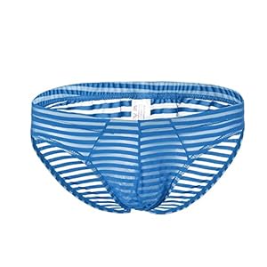 imagen visita la tienda de baronhong baronhong calzoncillos cortos para hombre ropa interior sexy de malla a rayas calzoncillos transparentes
